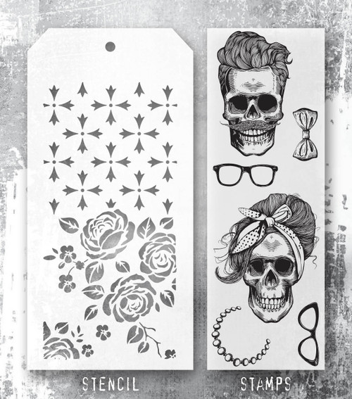Tim Holtz Mixed-Media Stamps & Stencil-Wicked Hipsters - 5A002XXV-1GYTW