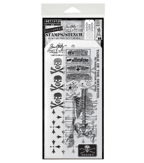 Tim Holtz Mixed-Media Stamps & Stencil-Set #29 - 5A002XXV-1GYV2 - 787790625919