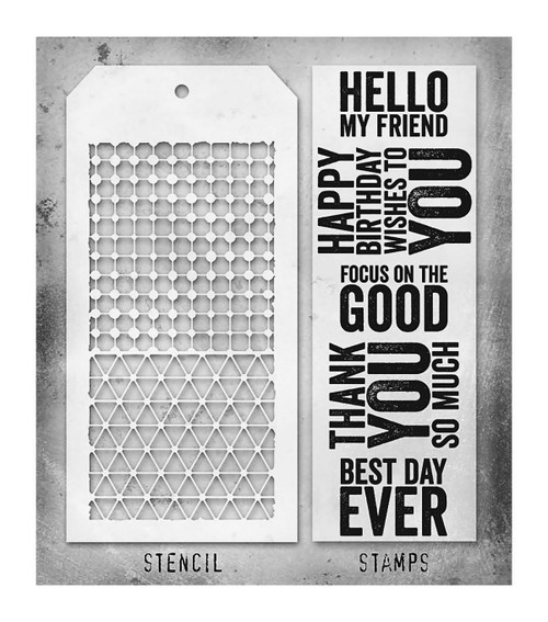 Tim Holtz Mixed-Media Stamps & Stencil-Set #40 - 5A002XXV-1GYVS