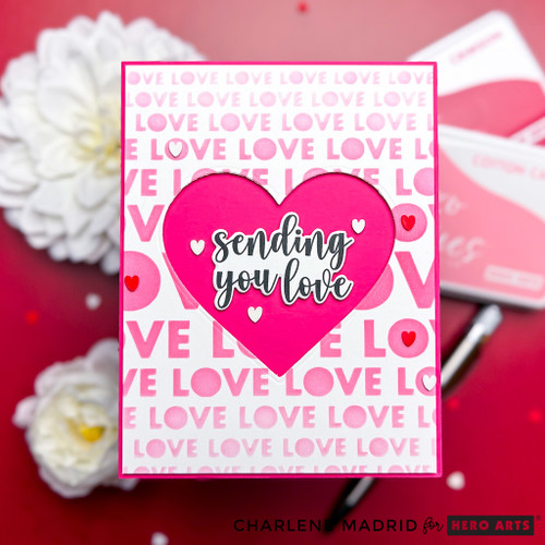 Hero Arts Stencil 6"X6"-Lots Of Love - 5A002Y13-1GYZ6
