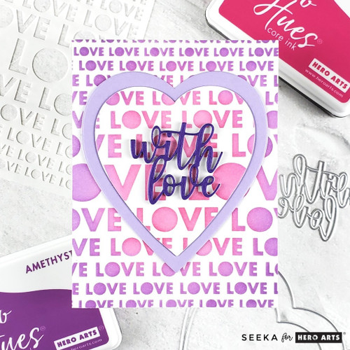 Hero Arts Stencil 6"X6"-Lots Of Love - 5A002Y13-1GYZ6