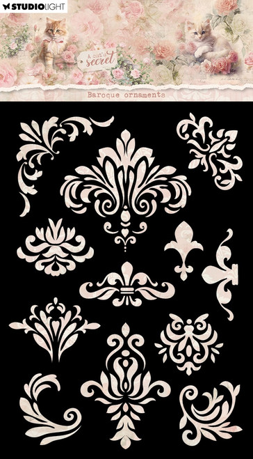 Studio Light A Cat's Secret Stencil 4.13"X5.83"-Baroque Ornaments 5A002Y7J-1GZ38 - 8713943160107