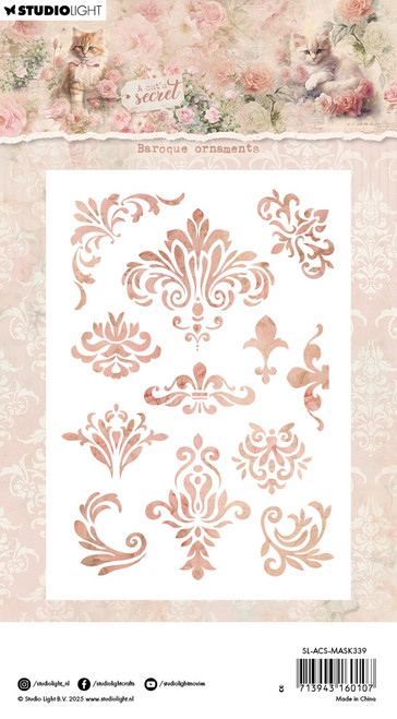 Studio Light A Cat's Secret Stencil 4.13"X5.83"-Baroque Ornaments 5A002Y7J-1GZ38