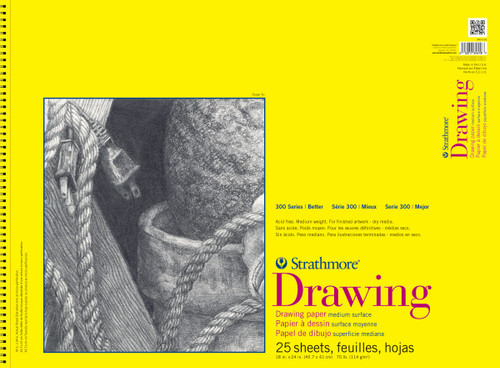 Strathmore 300 Series Drawing Pad 18"X24"-25 Sheets, Wirebound - 340318 - 012017346187