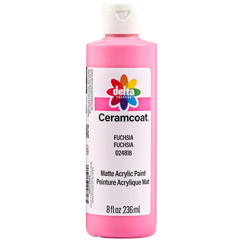 Delta Ceramcoat Acrylic Paint 8oz-Fuchsia/Semi-Opaque - 2800-2481 - 017158248185