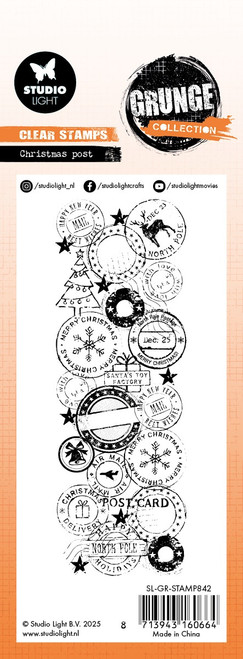Studio Light Grunge Clear Stamp-Christmas Post - 5A002Y5P-1GZ3N