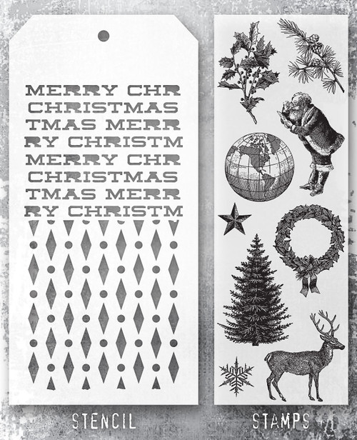 Tim Holtz Mixed-Media Stamps & Stencil-Set #52 - 5A002XXV-1GYST