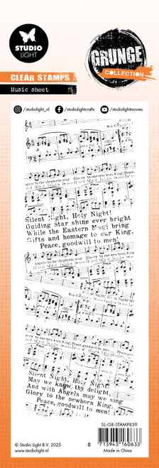 Studio Light Grunge Clear Stamp-Music Sheet 5A002Y81-1GZ3Y