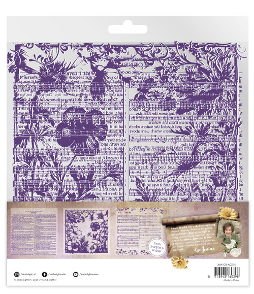 Jenine's Mindful Art Acetate Sheets 6/Pkg-White & Dark Purple, Growing & Blooming - 5A002Y8L-1GZ2X