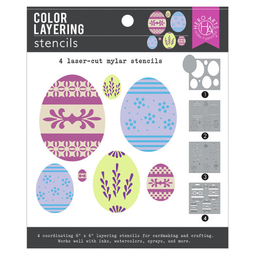 Hero Arts Color Layering Stencils-Decorative Eggs - 5A002Y1G-1GYZN - 085700946971