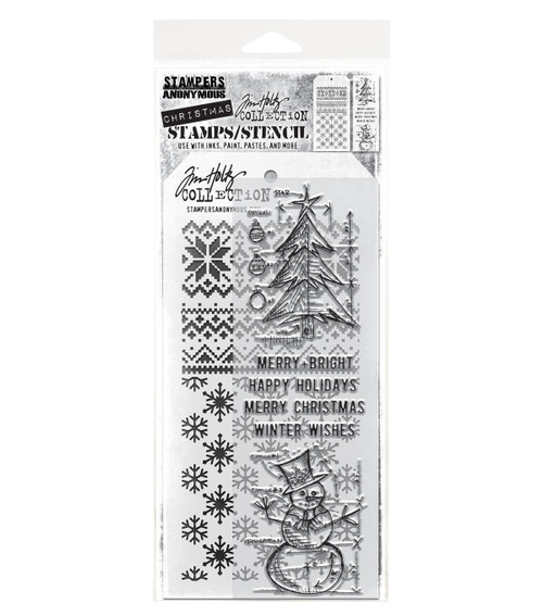 Tim Holtz Mixed-Media Stamps & Stencil-Set #58 - 5A002XXV-1GYSJ - 793888452503