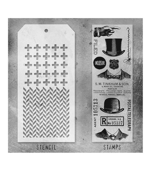 Tim Holtz Mixed-Media Stamps & Stencil-Set #16 - 5A002XXV-1GYS5