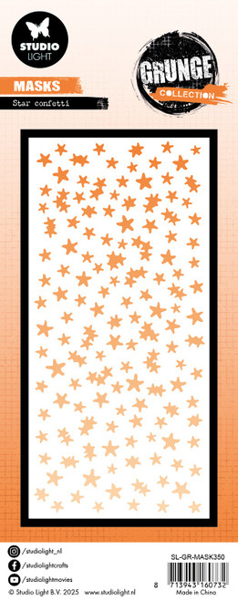 Studio Light Grunge Stencil 5.9"X8.27"-Star Confetti - 5A002Y54-1GZ4S