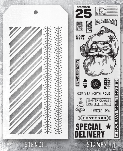 Tim Holtz Mixed-Media Stamps & Stencil-Set #54 - 5A002XXV-1GYV7