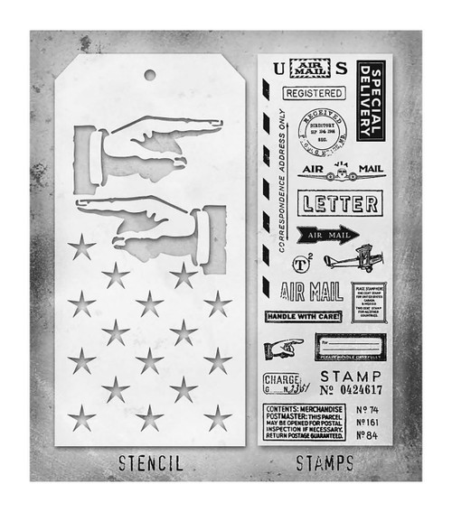 Tim Holtz Mixed-Media Stamps & Stencil-Set #41 - 5A002XXV-1GYTD
