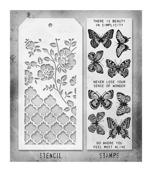 Tim Holtz Mixed-Media Stamps & Stencil-Set #44 - 5A002XXV-1GYTG