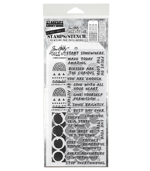 Tim Holtz Mixed-Media Stamps & Stencil-Set #62 - 5A002XXV-1GYVD - 793888447905
