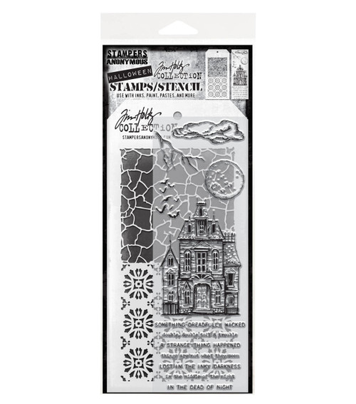 Tim Holtz Mixed-Media Stamps & Stencil-Set #49 - 5A002XXV-1GYVJ - 793888448605