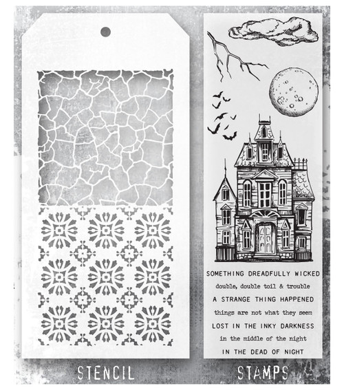 Tim Holtz Mixed-Media Stamps & Stencil-Set #49 - 5A002XXV-1GYVJ