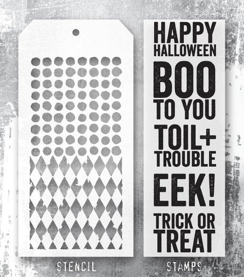 Tim Holtz Mixed-Media Stamps & Stencil-Bold Frights - 5A002XXV-1GYVL Tim Holtz Mixed-Media Stamps & Stencil-Bold Frights - 5A002XXV-1GYVL