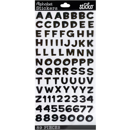 Sticko Alphabet Stickers-Funhouse Black Metallic - E5238169 - 015586793406