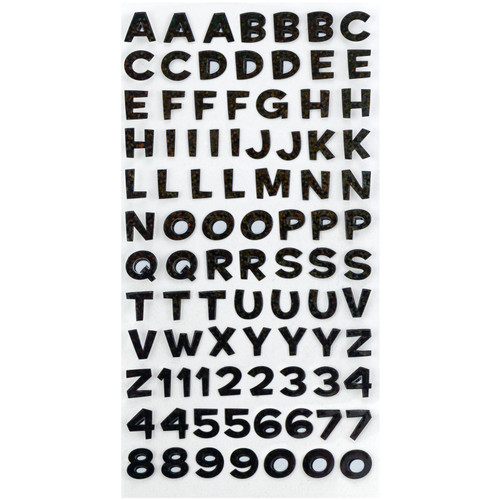Sticko Alphabet Stickers-Funhouse Black Metallic - E5238169
