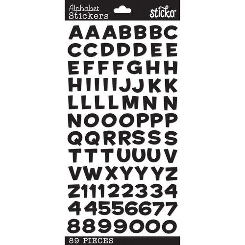 12 Pack - Sticko Alphabet Stickers-Funhouse Black Metallic - E5238169