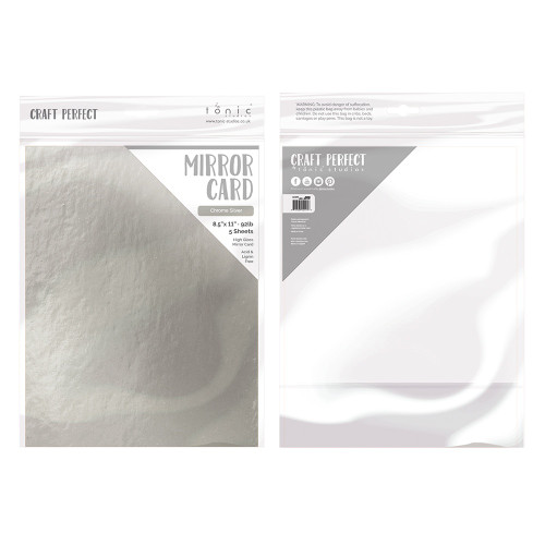 3 Pack - Craft Perfect Mirror Cardstock 8.5"X11" 5/Pkg-High Gloss Chrome Silver - MIRRORG-9452E 3 Pack - Craft Perfect Mirror Cardstock 8.5"X11" 5/Pkg-High Gloss Chrome Silver - MIRRORG-9452E