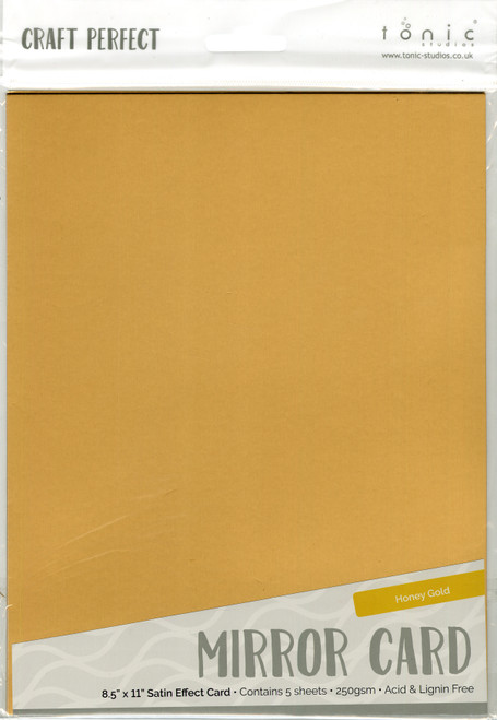 3 Pack - Craft Perfect Satin Mirror Cardstock 8.5"X11" 5/Pkg-Satin -Honey Gold - MIRRORS-9487E - 818569024876