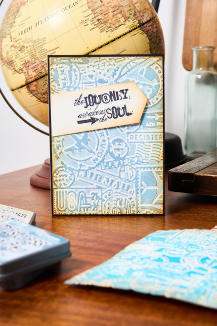 Sizzix Textured Impressions Embossing Folder by Tim Holtz-Vault Airmail - 5A002MXD-1GPBB