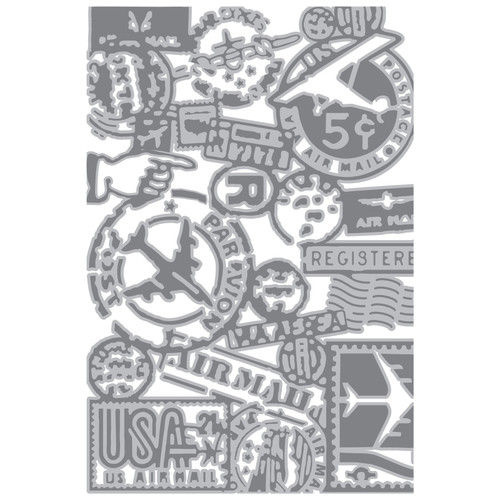 Sizzix Textured Impressions Embossing Folder by Tim Holtz-Vault Airmail - 5A002MXD-1GPBB