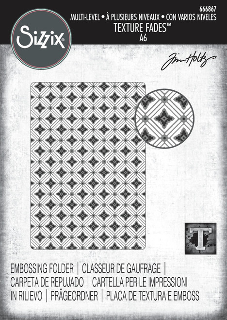 Sizzix Textured Impressions Embossing Folder by Tim Holtz-Vault Diamonds - 5A002MWT-1GPBS - 630454291473
