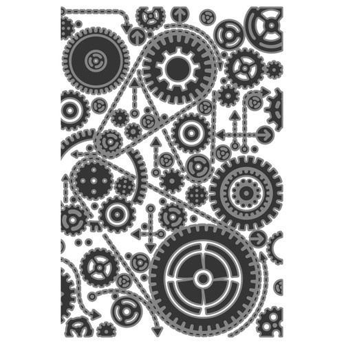 Sizzix Textured Impressions Embossing Folder by Tim Holtz-Vault Gears - 5A002MWK-1GP9M