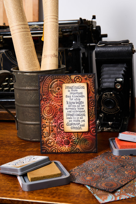 Sizzix Textured Impressions Embossing Folder by Tim Holtz-Vault Gears - 5A002MWK-1GP9M Sizzix Textured Impressions Embossing Folder by Tim Holtz-Vault Gears - 5A002MWK-1GP9M