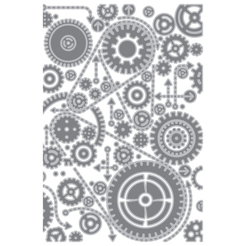 Sizzix Textured Impressions Embossing Folder by Tim Holtz-Vault Gears - 5A002MWK-1GP9M Sizzix Textured Impressions Embossing Folder by Tim Holtz-Vault Gears - 5A002MWK-1GP9M