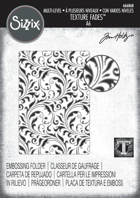 Sizzix Textured Impressions Embossing Folder by Tim Holtz-Vault Flourish - 5A002MX7-1GPC2 - 630454291480