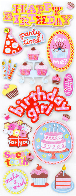 Adhesive Chipboard-Sweetie Birthday - K566590