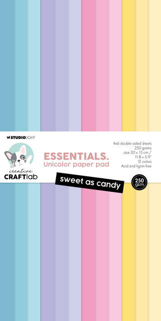 Creative Craftlab Essentials Unicolor Paper Pad 5.9"X11.8"-Sweet As Candy - 5A002Y9F-1GZ7G - 8713943161791