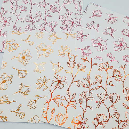 4 Pack - Deco Foil Toner Card Fronts 4.25"X5.5" 8/Pkg-Delicate Magnolias - 5A002BQN-1GZ1N 4 Pack - Deco Foil Toner Card Fronts 4.25"X5.5" 8/Pkg-Delicate Magnolias - 5A002BQN-1GZ1N