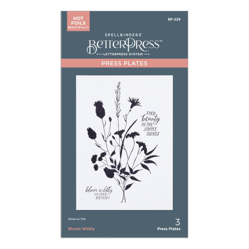 Spellbinders BetterPress Plate-Bloom Wildly, Field Notes 5A002YH6-1GZB4 - 810146547570