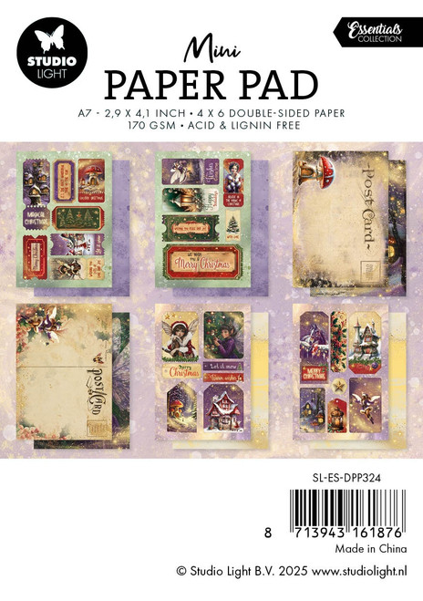 6 Pack - Studio Light Mini Paper Pad 2.91"X4.13" 24/Pkg-Fairy Christmas - 5A002Y97-1GZ73
