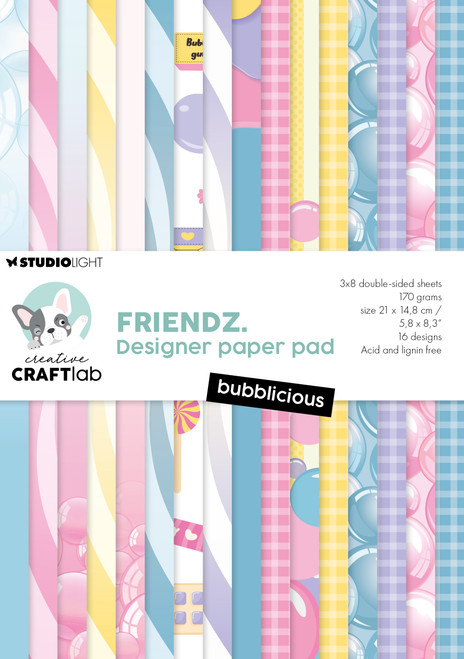 3 Pack - Creative Craftlab Friendz Paper Pad 5.83"X8.27"-Bubblicious - 5A002Y99-1GZ74 - 8713943161807