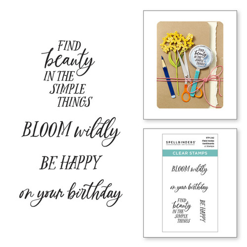 Spellbinders Clear Stamp Set-Field Notes Sentiments - 5A002YGV-1GZBL Spellbinders Clear Stamp Set-Field Notes Sentiments - 5A002YGV-1GZBL