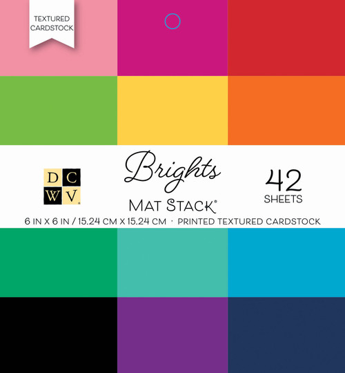 DCWV Single-Sided Cardstock Stack 6"X6" 42/Pkg-Brights Textured Solid, 14 Colors/3 Each - PS006095 - 611356111403