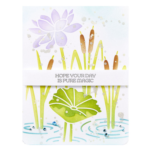 Spellbinders Stencil-Lily Pad, Jump For Joy - 5A002YGH-1GZBV
