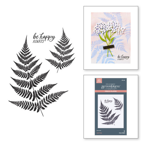 Spellbinders BetterPress Plate-Lush Ferns, Field Notes - 5A002YGK-1GZBN
