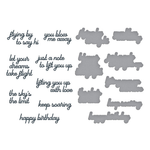 Spellbinders PressPlate & Die Set By Simon Hurley-Soaring Sentiments, Sky's The Limit - 5A002YGT-1GZBQ