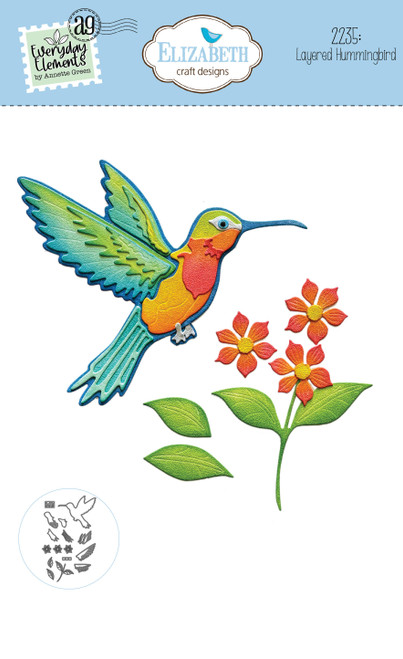Elizabeth Craft Metal Dies-Layered Hummingbird - 5A002Y25-1GYZZ - 741527317478