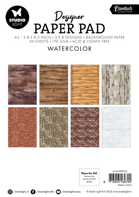 Studio Light Designer Paper Pad 8.27"X5.83" 24/Pkg-Watercolor - 5A002Y9W-1GZ6K