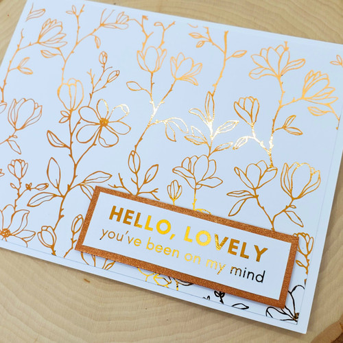 Deco Foil Toner Card Fronts 4.25"X5.5" 8/Pkg-Delicate Magnolias - 5A002BQN-1GZ1N